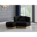  Manufacturer Color_Black -- Meridian Marquis Fabric Ottoman IMAGE 2