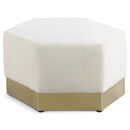  Manufacturer Color_Cream -- Marquis Cream Velvet Upholstered Ottoman IMAGE 1
