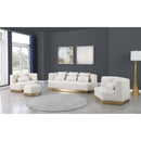  Manufacturer Color_Cream -- Marquis Cream Velvet Upholstered Ottoman IMAGE 6