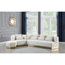  Manufacturer Color_Cream -- Marquis Cream Velvet Upholstered Ottoman IMAGE 7