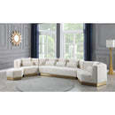  Manufacturer Color_Cream -- Marquis Cream Velvet Upholstered Ottoman IMAGE 8