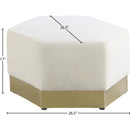  Manufacturer Color_Cream -- Marquis Cream Velvet Upholstered Ottoman IMAGE 9