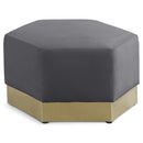  Manufacturer Color_Grey -- Marquis Grey Velvet Upholstered Ottoman IMAGE 1