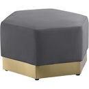  Manufacturer Color_Grey -- Marquis Grey Velvet Upholstered Ottoman IMAGE 3