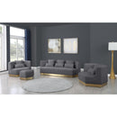  Manufacturer Color_Grey -- Marquis Grey Velvet Upholstered Ottoman IMAGE 6