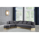  Manufacturer Color_Grey -- Marquis Grey Velvet Upholstered Ottoman IMAGE 7
