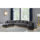  Manufacturer Color_Grey -- Marquis Grey Velvet Upholstered Ottoman IMAGE 8