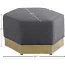  Manufacturer Color_Grey -- Marquis Grey Velvet Upholstered Ottoman IMAGE 9