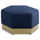  Manufacturer Color_Navy -- Marquis Navy Velvet Upholstered Ottoman IMAGE 1