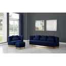  Manufacturer Color_Navy -- Marquis Navy Velvet Upholstered Ottoman IMAGE 5