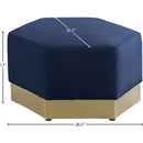 Meridian Marquis Navy Velvet Ottoman IMAGE 9