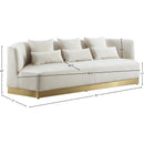  Manufacturer Color_Cream -- Marquis 93" Cream Velvet Upholstered Sofa IMAGE 11