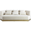  Manufacturer Color_Cream -- Marquis 93" Cream Velvet Upholstered Sofa IMAGE 5