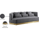  Manufacturer Color_Grey -- Marquis 93" Grey Velvet Upholstered Sofa IMAGE 12