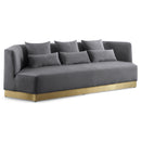  Manufacturer Color_Grey -- Marquis 93" Grey Velvet Upholstered Sofa IMAGE 1