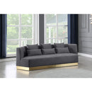  Manufacturer Color_Grey -- Marquis 93" Grey Velvet Upholstered Sofa IMAGE 2
