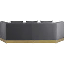  Manufacturer Color_Grey -- Marquis 93" Grey Velvet Upholstered Sofa IMAGE 3