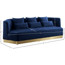  Manufacturer Color_Navy -- Marquis 93" Navy Velvet Upholstered Sofa IMAGE 11