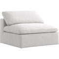 Meridian Serene Stationary Fabric Chair 601Cream-Armless IMAGE 1