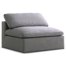  Manufacturer Color_Grey -- Serene Grey Deluxe Comfort Linen Textured Fabric Upholstered Modular Armless Chair IMAGE 1
