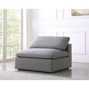  Manufacturer Color_Grey -- Serene Grey Deluxe Comfort Linen Textured Fabric Upholstered Modular Armless Chair IMAGE 2