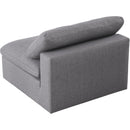  Manufacturer Color_Grey -- Serene Grey Deluxe Comfort Linen Textured Fabric Upholstered Modular Armless Chair IMAGE 4