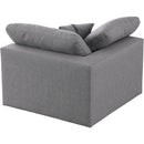  Manufacturer Color_Grey -- Serene Grey Deluxe Comfort Linen Textured Fabric Upholstered Modular Corner Chair IMAGE 3