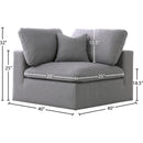 Meridian Serene Grey Linen Textured Fabric Deluxe Comfort Modular Corner Chair IMAGE 5