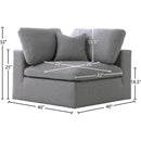  Manufacturer Color_Grey -- Serene Grey Deluxe Comfort Linen Textured Fabric Upholstered Modular Corner Chair IMAGE 5