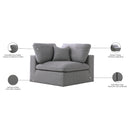  Manufacturer Color_Grey -- Serene Grey Deluxe Comfort Linen Textured Fabric Upholstered Modular Corner Chair IMAGE 6