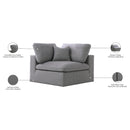 Meridian Serene Grey Linen Textured Fabric Deluxe Comfort Modular Corner Chair IMAGE 6