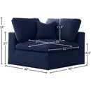  Manufacturer Color_Navy -- Serene Navy Deluxe Comfort Linen Textured Fabric Upholstered Modular Corner Chair IMAGE 5