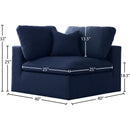 Meridian Serene Navy Linen Textured Fabric Deluxe Comfort Modular Corner Chair IMAGE 5