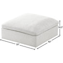  Manufacturer Color_Cream -- Meridian Serene Fabric Ottoman IMAGE 4