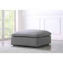  Manufacturer Color_Grey -- Serene Grey Deluxe Comfort Linen Textured Fabric Upholstered Modular Ottoman IMAGE 2