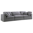  Manufacturer Color_Grey -- Serene 119" Grey Linen Textured Fabric Upholstered Deluxe Comfort 3 pc Modular Sofa IMAGE 1