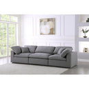  Manufacturer Color_Grey -- Serene 119" Grey Linen Textured Fabric Upholstered Deluxe Comfort 3 pc Modular Sofa IMAGE 2