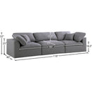  Manufacturer Color_Grey -- Serene 119" Grey Linen Textured Fabric Upholstered Deluxe Comfort 3 pc Modular Sofa IMAGE 8