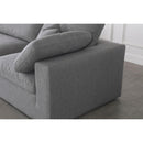  Manufacturer Color_Grey -- Serene 80" Grey Linen Textured Fabric Upholstered Deluxe Comfort 2 pc Modular Sofa IMAGE 6