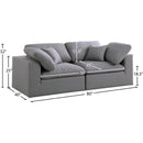  Manufacturer Color_Grey -- Serene 80" Grey Linen Textured Fabric Upholstered Deluxe Comfort 2 pc Modular Sofa IMAGE 8