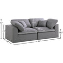 Meridian Serene Grey Linen Textured Fabric Deluxe Comfort Modular Sofa IMAGE 8