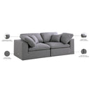 Meridian Serene Grey Linen Textured Fabric Deluxe Comfort Modular Sofa IMAGE 9