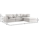  Manufacturer Color_Cream -- Meridian Serene Fabric 4 pc Sectional IMAGE 12