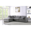  Manufacturer Color_Grey -- Serene 119" Grey Linen Textured Fabric Upholstered Deluxe Comfort 4 pc Modular Sectional IMAGE 3