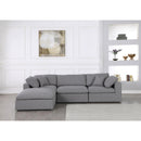  Manufacturer Color_Grey -- Serene 119" Grey Linen Textured Fabric Upholstered Deluxe Comfort 4 pc Modular Sectional IMAGE 6