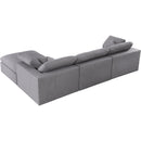  Manufacturer Color_Grey -- Serene 119" Grey Linen Textured Fabric Upholstered Deluxe Comfort 4 pc Modular Sectional IMAGE 7