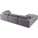  Manufacturer Color_Grey -- Serene 119" Grey Linen Textured Fabric Upholstered Deluxe Comfort 4 pc Modular Sectional IMAGE 8