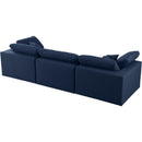  Manufacturer Color_Navy -- Serene 119" Navy Linen Textured Fabric Upholstered Deluxe Comfort 3 pc Modular Sofa IMAGE 4