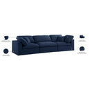  Manufacturer Color_Navy -- Serene 119" Navy Linen Textured Fabric Upholstered Deluxe Comfort 3 pc Modular Sofa IMAGE 9