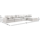 Meridian Serene Cream Linen Textured Fabric Deluxe Comfort Modular Sectional IMAGE 12